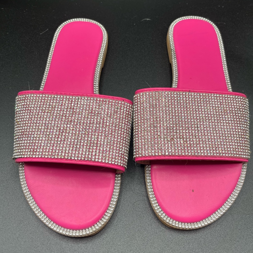 SHEIN Pink and Silver Sparkle Sandals